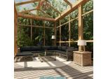 vidaXL 8-tlg. Garten-Lounge-Set mit Auflagen Poly Rattan Grau