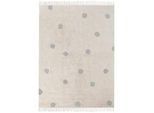 Kinderteppich Baumwolle beige / grau 140 x 200 cm gepunktetes Muster Kurzflor DARDERE