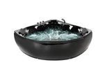 Whirlwanne Eckmodell mit LED SENADO 205 x 150 cm Schwarz
