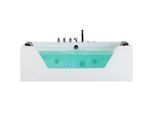 Whirlwanne Eckmodell mit LED SAMANA 153 x 71 cm Weiß