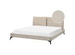 Bett mit Lattenrost Cord MELLE 180 x 200 cm Taupe
