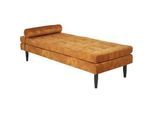 Chaiselongue USSEL Samtstoff Senfgelb