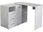 Schreibtisch VOGL MÖBELFABRIK "1246 mit schwenkbarer Tischplatte", grau (betongrau), B:98cm H:71cm T:40cm, Tische, platzsparend, Breite 98-149 cm, Made in Germany