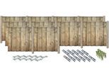 Sichtschutzelement KONIFERA "FULLERTON", grün, H:180cm, Massivholz, Stahl, Zaunelemente, Rustikale Bohlen, verschiedene Längen