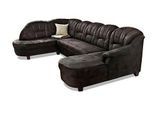 Wohnlandschaft HOME AFFAIRE "Budapest, viel Platz, Breite 288cm, zeitlos und elegant, U-Form", schwarz, B:288cm H:84cm T:80cm, Sofas, Wohnlandschaft, wahlweise mit Bettfunktion