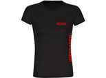 multifanshop Damen T-Shirt - Wiesbaden - Brust & Seite - Druck rot - Frauen