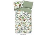 Xxxl Kinderbettwäsche , Grün, Weiß , Textil , Tier , 140x200 cm , Oeko-Tex® Standard 100, BCI (Better Cotton Initiative) , atmungsaktiv , Heimtextilien, Bettwäsche & Leintücher, Kinderbettwäsche