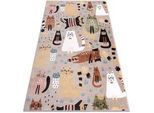 rugsX Teppich Fun 280/370 cm , Beige , Textil , Rechteckig , 280x370 cm , Teppiche & Böden, Teppiche, Teppich Kinderzimmer