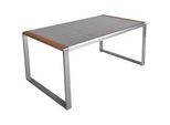 Gardenson Gartentisch , Grau, Hellbraun , Metall, Kunststoff, Glas , rechteckig , eckig , 90x74x160 cm , regenabweisend, UV-beständig, wetterbeständig, platzsparend , Gartenmöbel, Gartentische