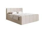 Selsey Boxbett Cloudy II mit Bettkästen und Topper Chenille Hellbeige, 160x200 cm , Ecru , Textil , Höhe ca. 20 cm , 160x200 cm , Schlafzimmer, Betten, Boxspringbetten