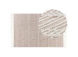 Teppich KESTEL Braun Beige 160 x 230 cm Wolle