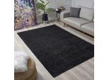 Hochflor-Teppich SANAT "LOCA" Gr. 1, schwarz, B:60cm H:30mm L:110cm, Kunstfaser, Teppiche, Wohnzimmer, Langflor, Shaggy, Schlafzimmer