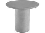 tectake® Runder Gartentisch, minimalistisches Design, formstabiles Magnesiumoxid, inkl. Bodenschoner, 86,5 x 75,5 cm