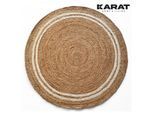 Karat homeliving Jute-Teppich Mumbai Rund Handgewebt Aus Naturfasern