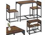 tectake® Sitzgruppe, 3-teilig, Industrial Style, mit höhenverstellbaren Kunststofffüßen