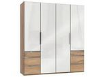 Drehtürenschrank Level 36D mit Laden ca. 200 cm Eiche/Weiß