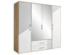 Kleiderschrank Lembo Weiß/Eiche Artisan