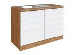 Spülenschrank Florenz ca. 120 cm Weiß/Eiche
