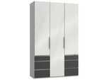Drehtürenschrank Level 36D ca. 150 cm Graphitfarben/Weiß