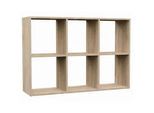 Selsey Standregal Malax Sonoma-Eiche 110 cm , Beige , Holzwerkstoff , 3 Fächer , Rechteckig , 119x55x18 cm , Wohnzimmer, Regale, Bücherregale