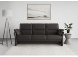 DOMO collection 3-Sitzer »Pina, schmale Armlehnen, mit Federkern, kompakt & elegant«, Hoher Sitzkomfort, Luxus-Microfaser Lederoptik, grau, Breite 219 cm