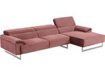 Egoitaliano Ecksofa "Malika, edel und bequem, Designsofa mit hochwertigen Bezügen, L-Form" mit Recamiere, inkl. Kopfteilverstellung und chromfarbenen Metallfüssen