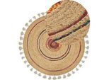 Teppich OBAKOY Beige ø 140 cm Jute