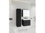 Badezimmer Toronto 4-tlg. ca. 90 cm inkl. LED Schwarz