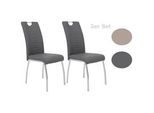 Stuhl-Set Andrea S Grau Lederlook