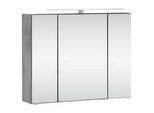 Spiegelschrank Stockholm mit LED 3-türig ca. 80x64 cm Grau