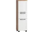 Hochschrank in Weiß/Eiche