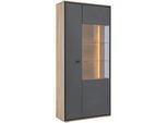 Vitrine Florenz Grau/Eiche Artisan