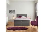 Boxbett Rosa ca. 140x200 cm Grau mit Topper