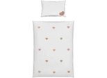 Patinio Babybettwäsche , Altrosa , Textil , Herz , 100x135 cm , Oeko-Tex® Made IN Green , atmungsaktiv, hautfreundlich, weiche und anschmiegsame Oberfläche , Schlafen, Babytextil-Kollektionen