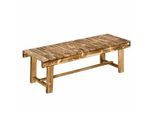 Outsunny Gartenbank, 2-Sitzer Holzbank, Gartenmöbel, Rustikale Bank, Massivholz, Dunkelbraun , Braun , 38x35x110 cm , Gartenmöbel, Gartenbänke