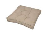 Beautissu Loungekissen Flair Outdoor Sitz 50/50/10cm Natur , Naturfarben , Textil , 50x10x50 cm , Outdoor-Kissen, Outdoor-Sitzkissen