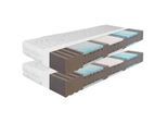 Sleepneo Gel-Kaltschaummatratze Ortho Dynamic 200x200 Höhe 19cm, 7-Zonen H2/H3 (2er Set bestehend aus 2x 100x200) , Weiß , Textil , H2 + H3 , Füllung: Polyester , 200x200 cm , Hergestellt in Deutschland, Medizinisch getestet, Oeko-Tex® Standard 100 , aktive Schulterzone, atmungsaktiv, Bezug abnehmbar/waschbar, Bezug rundum abnehmbar, für verstellbare Lattenroste geeignet, klimatisierte Belüftungsk