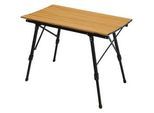 Jawinio Campingtisch Höhenverstellbar Holzoptik , Naturfarben , Metall , 90x68x51.5 cm , Gartenmöbel, Gartentische, Klapptische