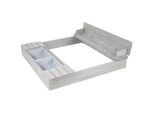 Roba Sandkasten aufklappbare Sitzbank + Spielwannen grau , Grau , Holz , Quadratisch , 125x20.5x120 cm , unisex , Outdoor Spielzeug, Sandkästen
