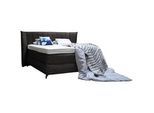 Sjöholm Boxspringbett , Dunkelbraun , Textil , H3 + H4 , Höhe ca. 24 cm , 200x200 cm , gepolstertes Kopfteil, Stoffauswahl, Topper durchgehend, in verschiedenen Größen erhältlich, Partnermatratze mit durchgehendem Bezug, Matratze in verschiedenen Härtegraden erhältlich, Kopfteilauswahl , Schlafzimmer, Betten, Boxspringbetten