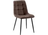 CLP Stuhl Samt Braun , Textil , 45x84x55 cm , Esszimmer, Stühle, Esszimmerstühle, Vierfußstühle