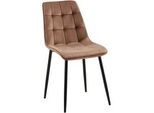 CLP Stuhl Samt braun , Braun , Textil , 47x89x61 cm , Esszimmer, Stühle, Esszimmerstühle, Vierfußstühle