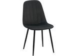 CLP Stuhl Metall Schwarz , Textil , 45x88x54 cm , Esszimmer, Stühle, Esszimmerstühle, Vierfußstühle