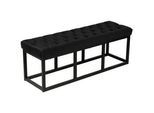 CLP Sitzbank 120/37 cm Samt schwarz , Schwarz , Textil , 120x42x37 cm , Esszimmer, Bänke, Sitzbänke