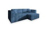 Masseno Ecksofa Nerio P Blau Kordstoff mit Schlaffunktion , Holz , L-Form,L-Form , 245x148 cm , Wohnzimmer, Sofas & Couches, Wohnlandschaften, Ecksofas