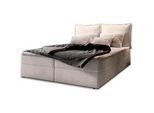 Masseno Boxbett Lente 180x200 cm mit Matratze und Topper - Creme , Holz , H2 + H3 , 180x200 cm , Schlafzimmer, Betten, Boxspringbetten