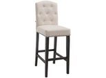 CLP Barhocker Stoff creme , Creme , Textil , 42x113x57 cm , Esszimmer, Barmöbel, Barhocker