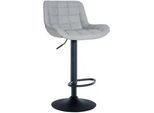 CLP Barhocker Lederlook grau , Grau , Textil , 48x81x54 cm , Esszimmer, Barmöbel, Barhocker
