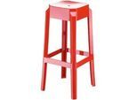 CLP Barhocker Kunststoff rot , Rot , 36x75x36 cm , Esszimmer, Barmöbel, Barhocker
