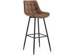 CLP Barhocker Samt braun , Braun , Textil , 47x106x52 cm , Esszimmer, Barmöbel, Barhocker
